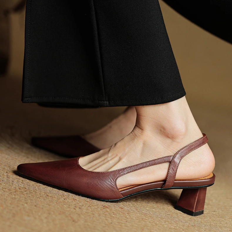 Chestnut Slingback Pointed Heels